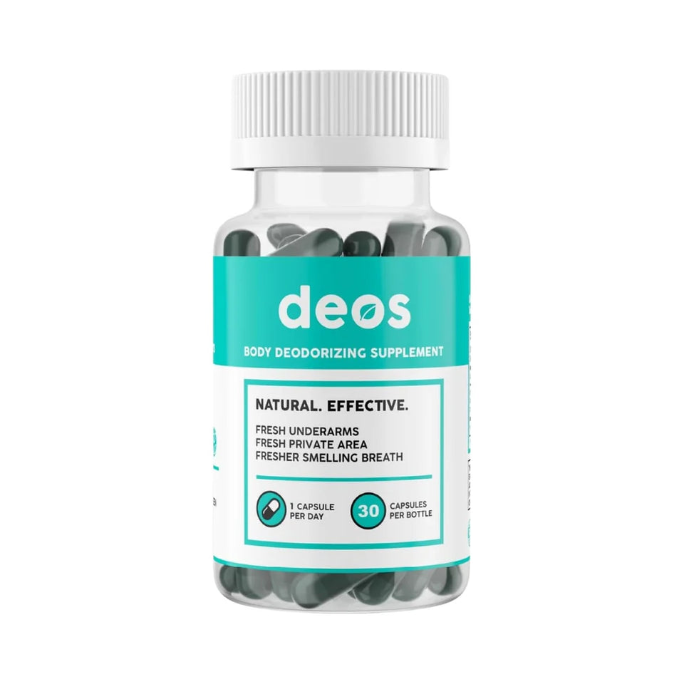"DEOS" (cápsulas): Suplemento oral que neutraliza olores corporales.
